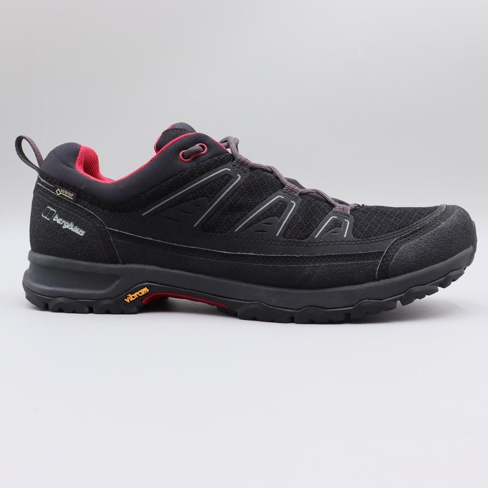 Berghaus Activ GTX Tech Shoe Men's Size 12 US Black Red Vibram Sole Hiking Shoes